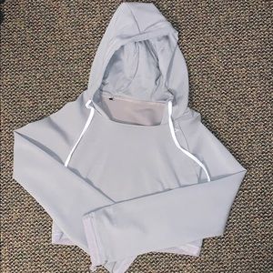 GYMSHARK x WHITNEY SIMMONS Gray Cropped Hoodie